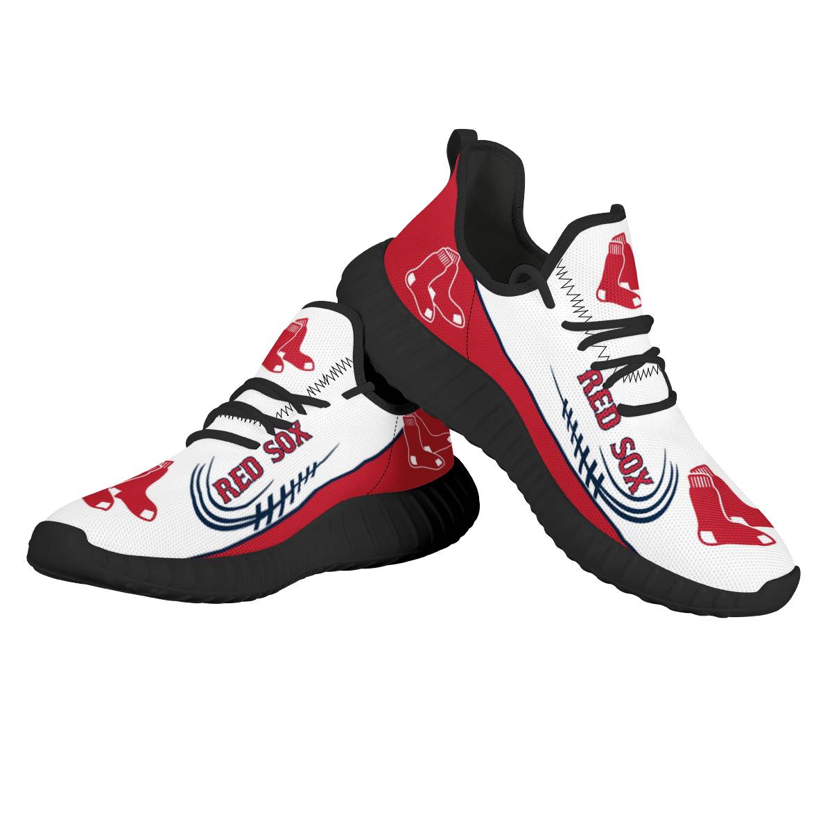 Women's Boston Red Sox Mesh Knit Sneakers/Shoes 003